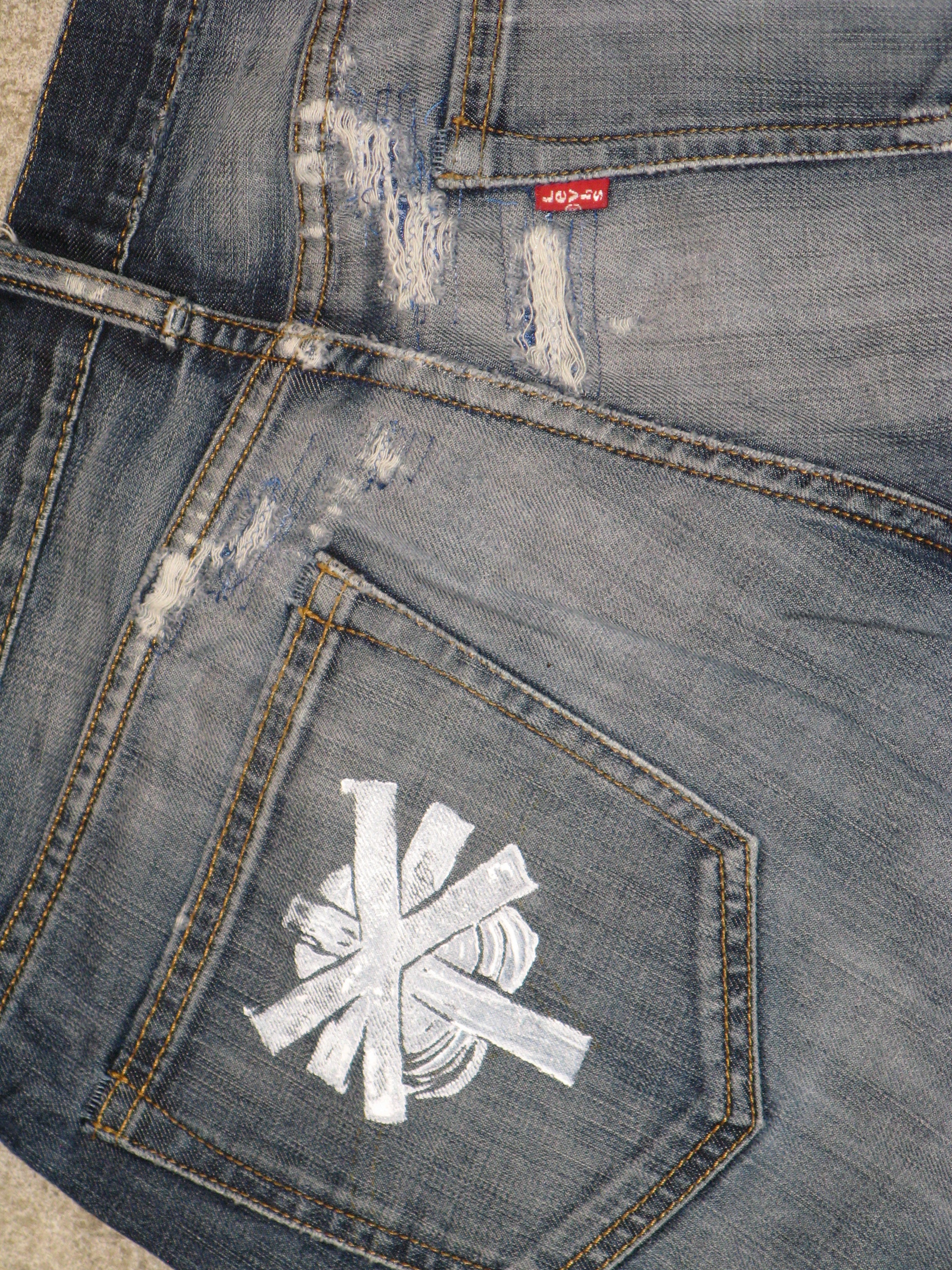 Vialice Sashiko Cross Jeans