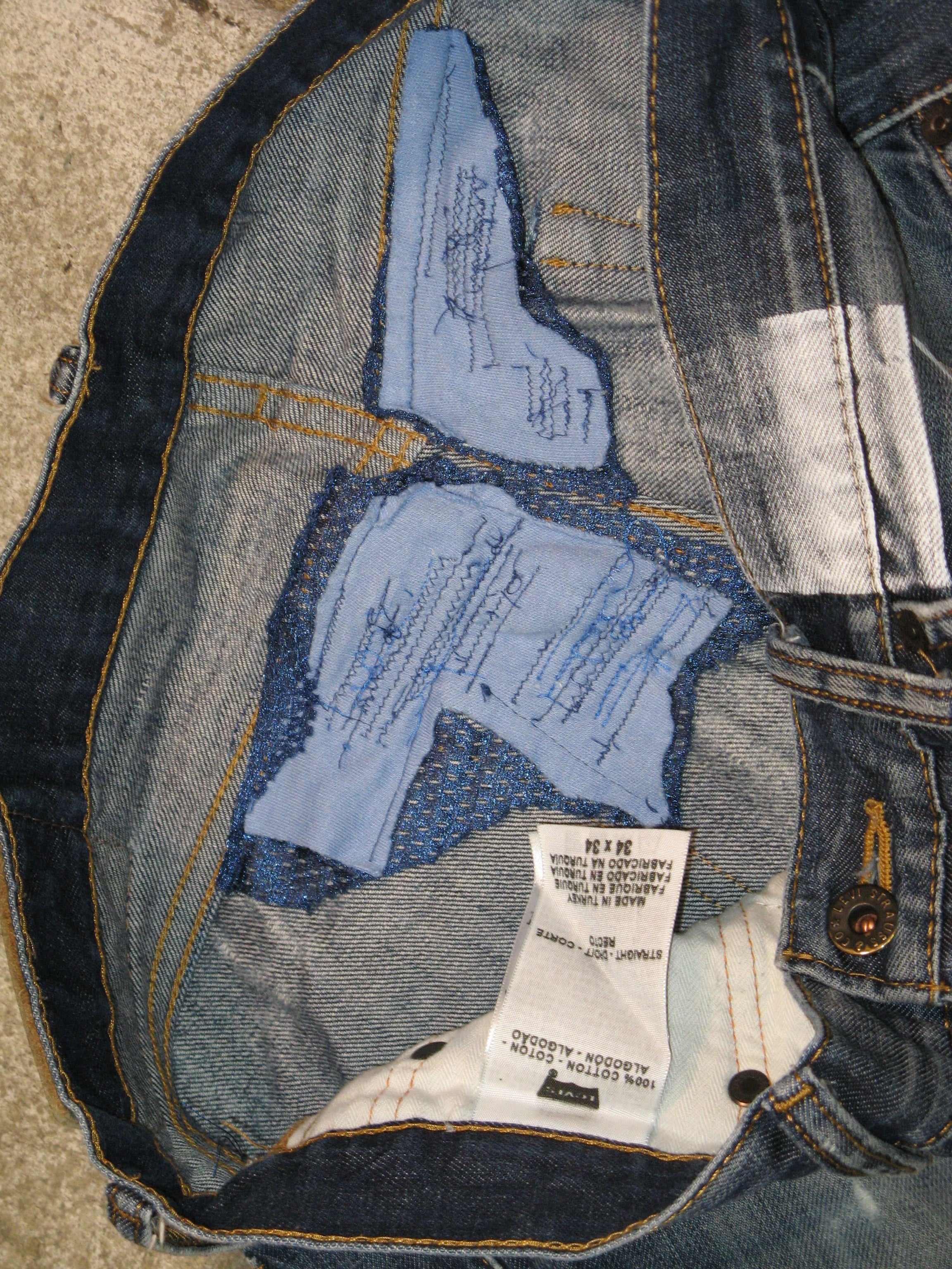 Vialice Sashiko Cross Jeans